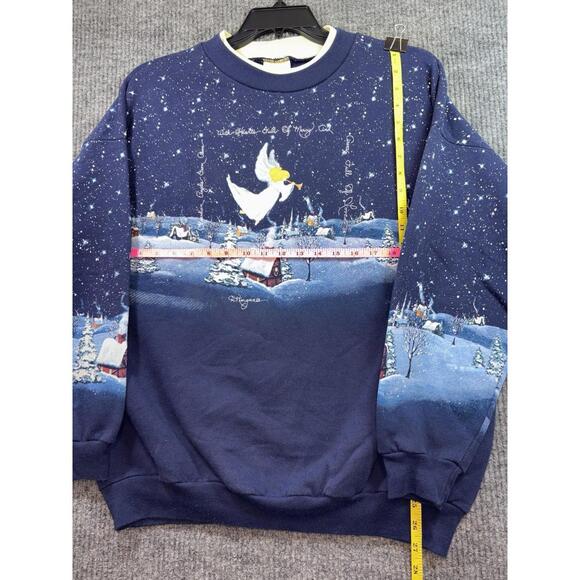 Vtg Artisans Sunschein XL Sweatshirt Guardian Angel AOP Wrap Print Grandma USA - Picture 11 of 14